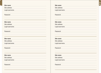 Gilded Floral Large-Format Internet Address & Password Logbook