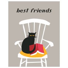 Best Friends Cat & Book Greeting Card