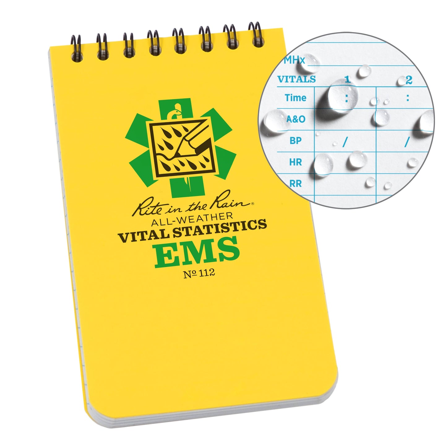 Rite in the Rain EMS Top Spiral Notebook, 3" x 5", Yellow
