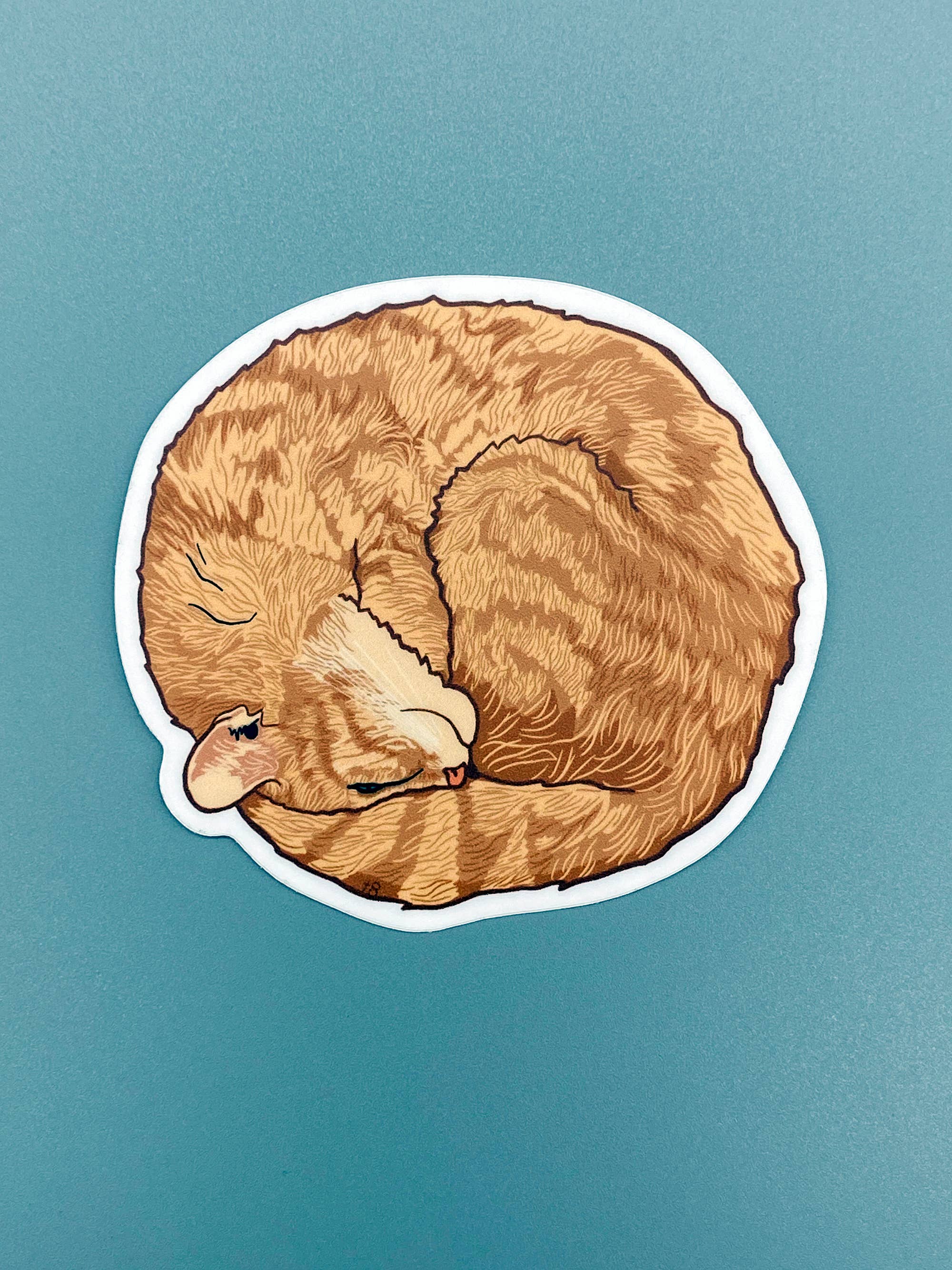 Vinyl Decal - Orange Circle Kitty