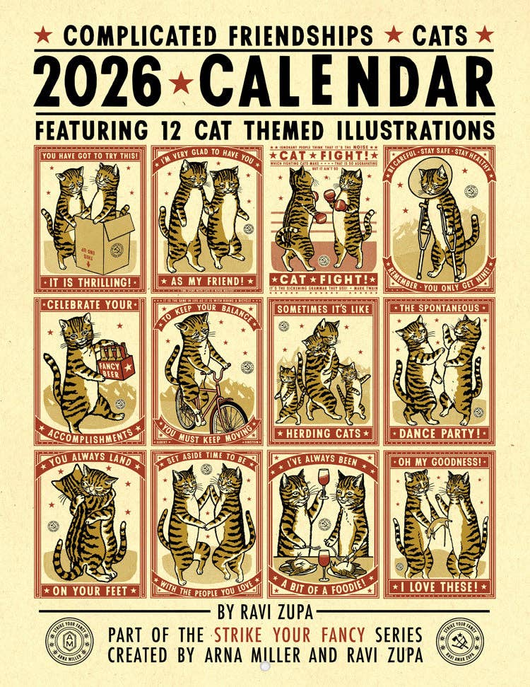 Complicated Friendships Cat 2026 Calendar: 8.5x11