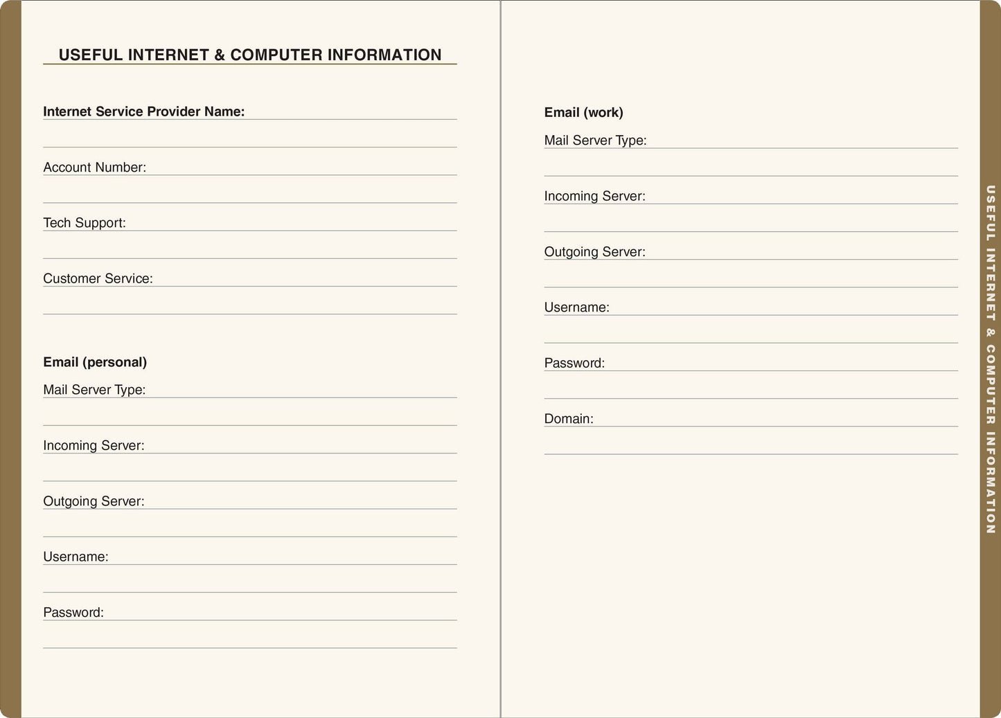 Gilded Floral Large-Format Internet Address & Password Logbook
