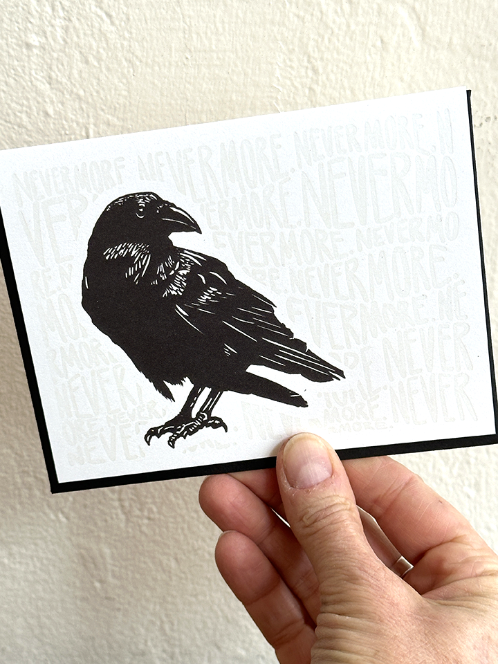 Darker Things - Raven LETTERPRESS CARD