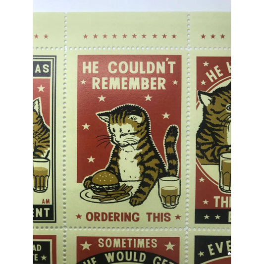Drinking Cats Stamps