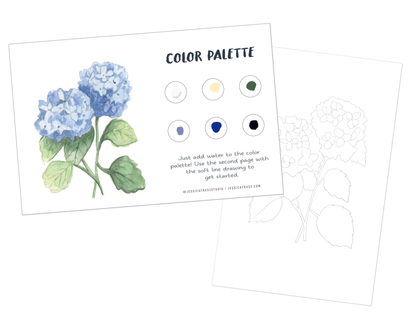 Hydrangea Flower Watercolor Painting Art Kit