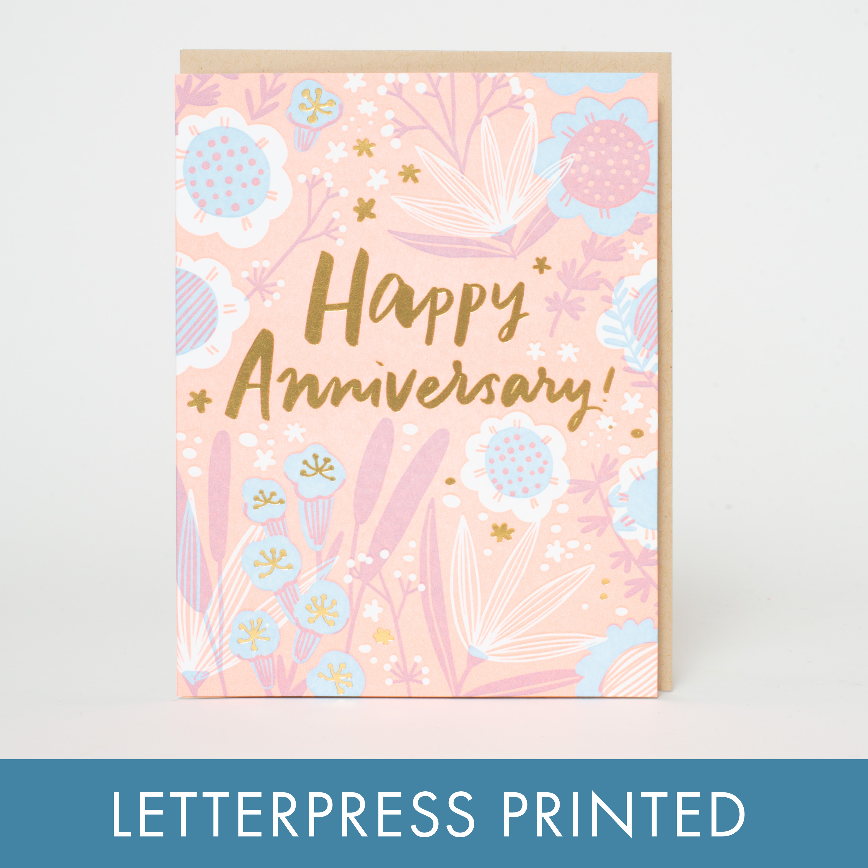 Anniversary Garden Letterpress Greeting Card