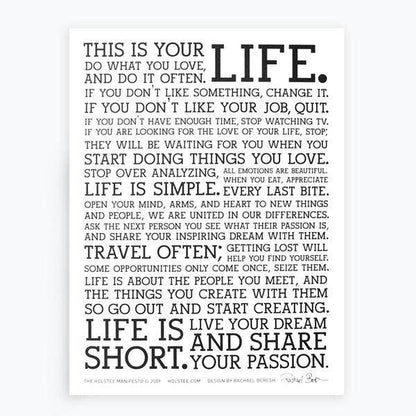 12" x 16" Holstee Manifesto Poster: Single flat poster