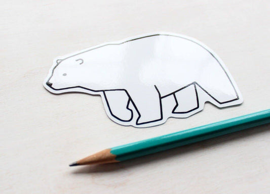 Polar Bear Sticker, Vinyl Animal Art Sticker