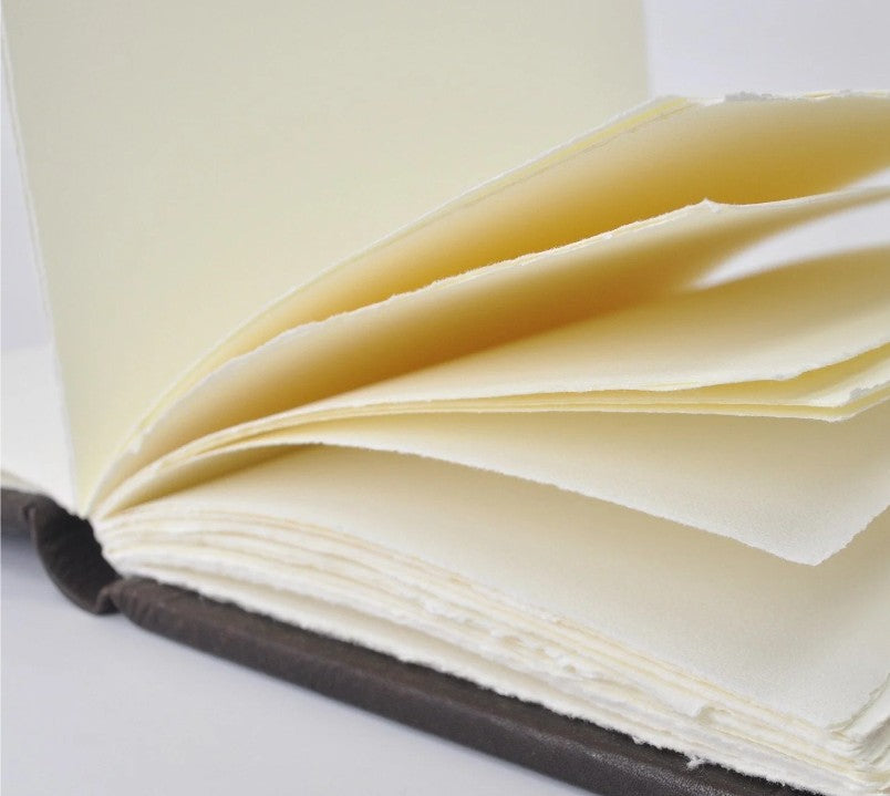 Manufactus Medieval Leather Journal - Amalfi Paper & Nabuk Leather - Hand-Stitched in Italy - 3 Sizes