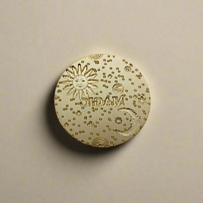 Whimsical "Magic" Wax Seal Stamp with Sun, Moon & Stars - Enchanting Seals