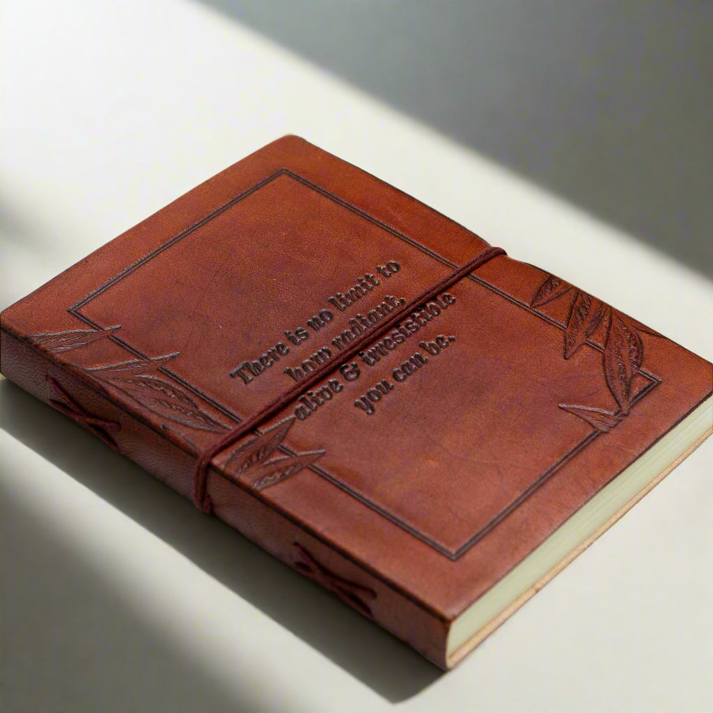 "No Limit To How Radiant" Leather Journal - Empowering & Sustainable Gift