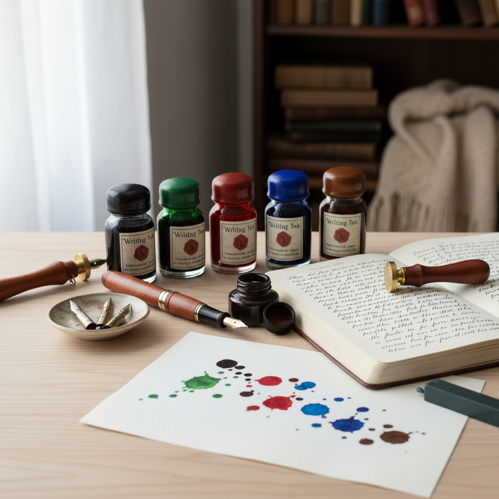 Writing Ink in Vintage Apothecary Jar with Wax Seal Cap (15ml / 0.5oz)