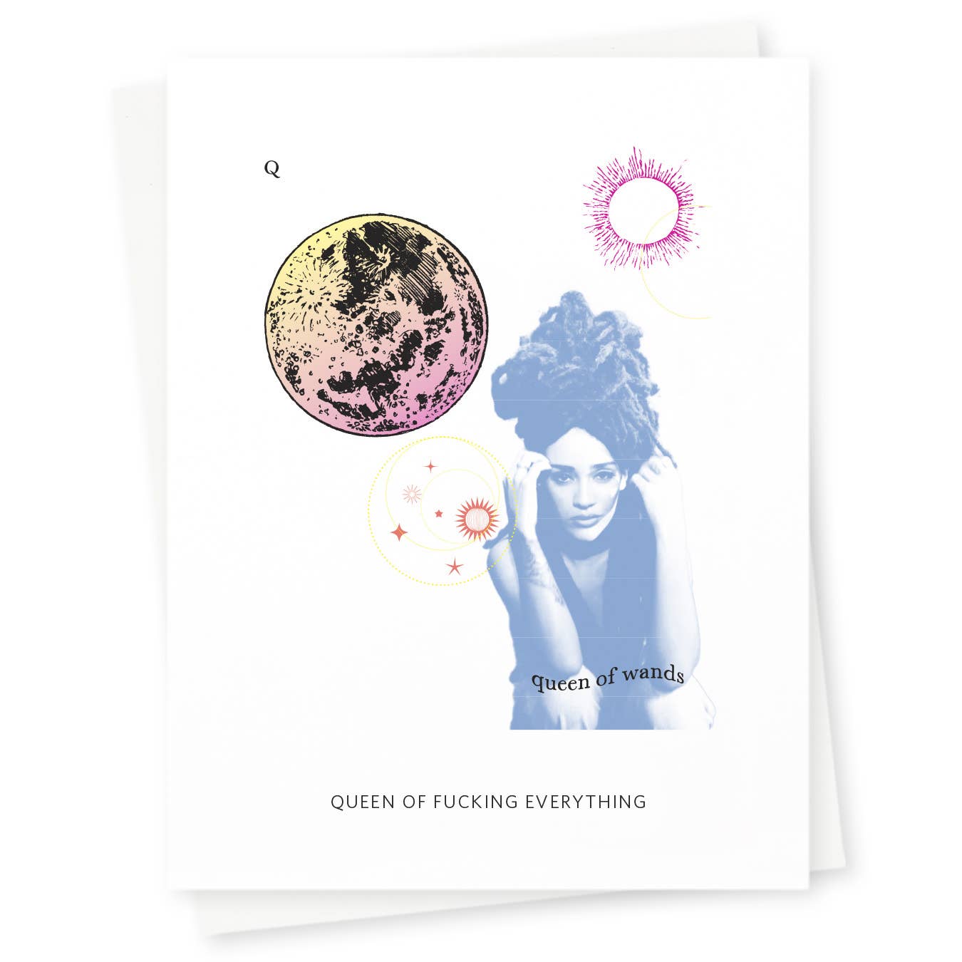 Queen of Wands Tarot Friendship / Encouragement Card