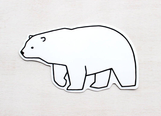 Polar Bear Sticker, Vinyl Animal Art Sticker