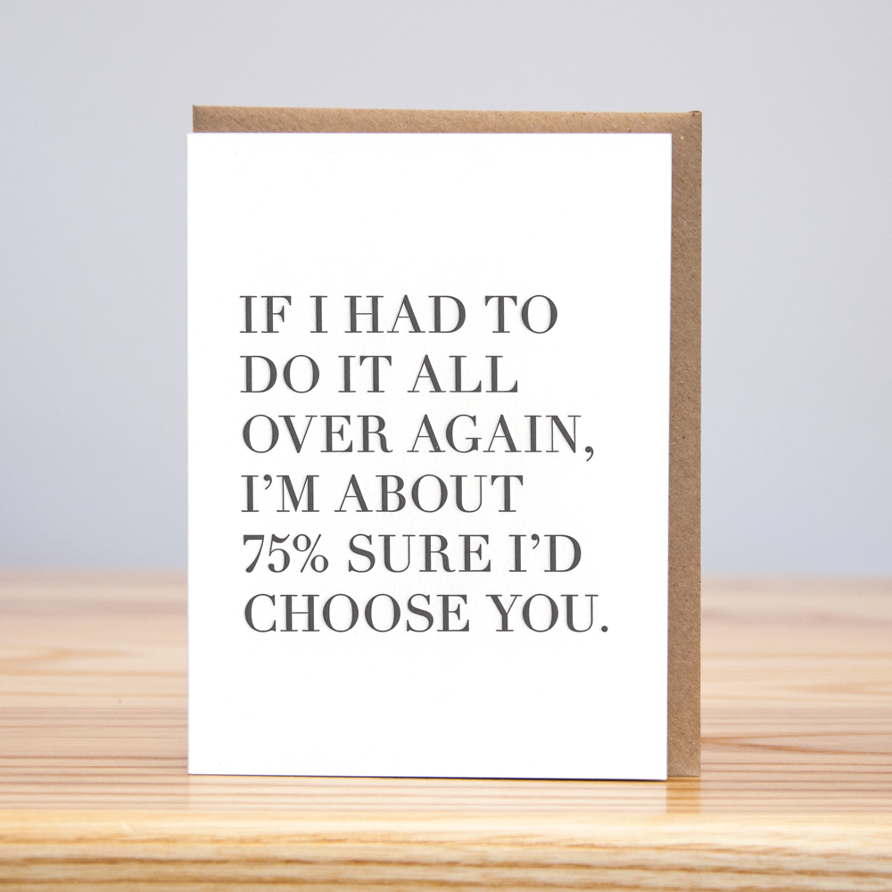 75% Sure Anniversary (Letterpress)