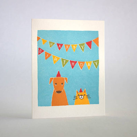 Birthday Cat Dog Card