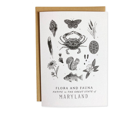 Maryland Field Guide Letterpress Greeting Card
