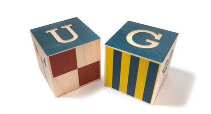 Nautical ABC Wood Blocks w/ canvas bag