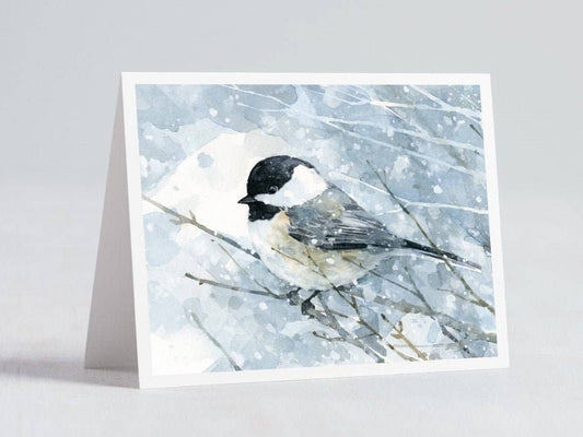 Chickadee in Snow Card