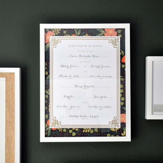 Haute Papier Gold Foil Birth Certificate - Geometric