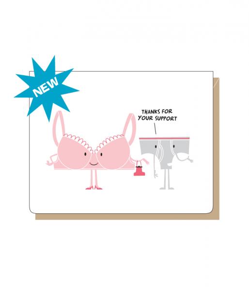 Great Support bra and underwear funny card