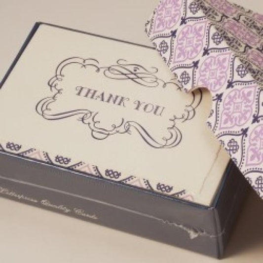 Italian Letterpress Thank You Cards purple