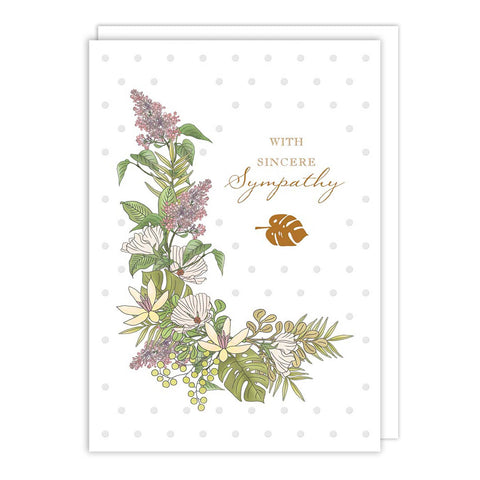 Floral Leaf Sympathy Card