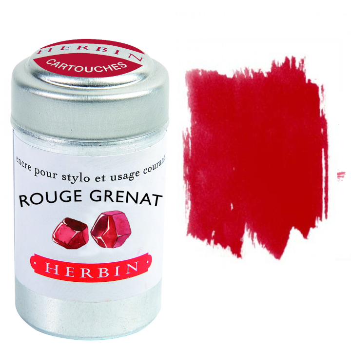 Rouge Grenat (Red) Fountain Pen Ink Cartridges - Tin of 6