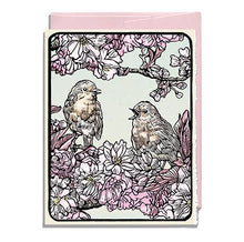 Robins in Cherry Blossoms with Pink Envelope