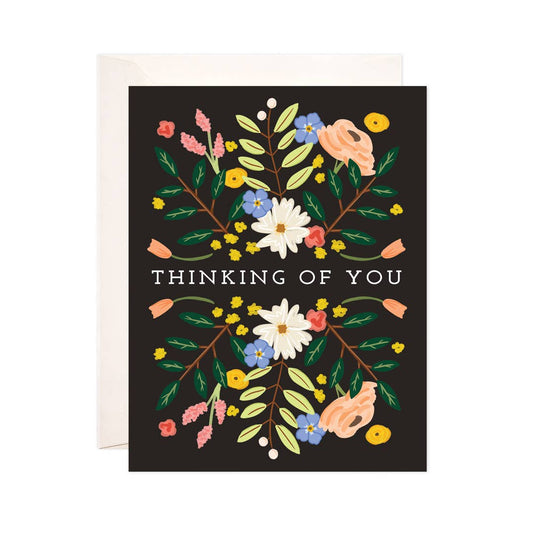 Floral Thinking Greeting Card