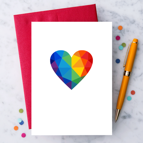 LG39 - Rainbow Pride Heart Greeting Card