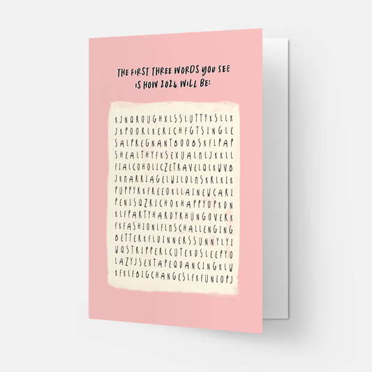 First 3 words greeting card: Double folded