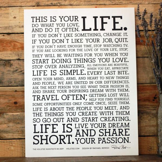 Holstee Manifesto 12x16 Poster