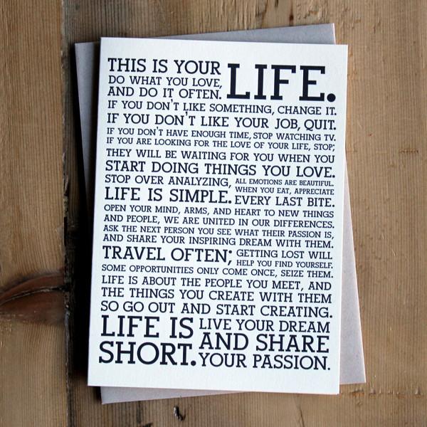 Holstee Manifesto Card