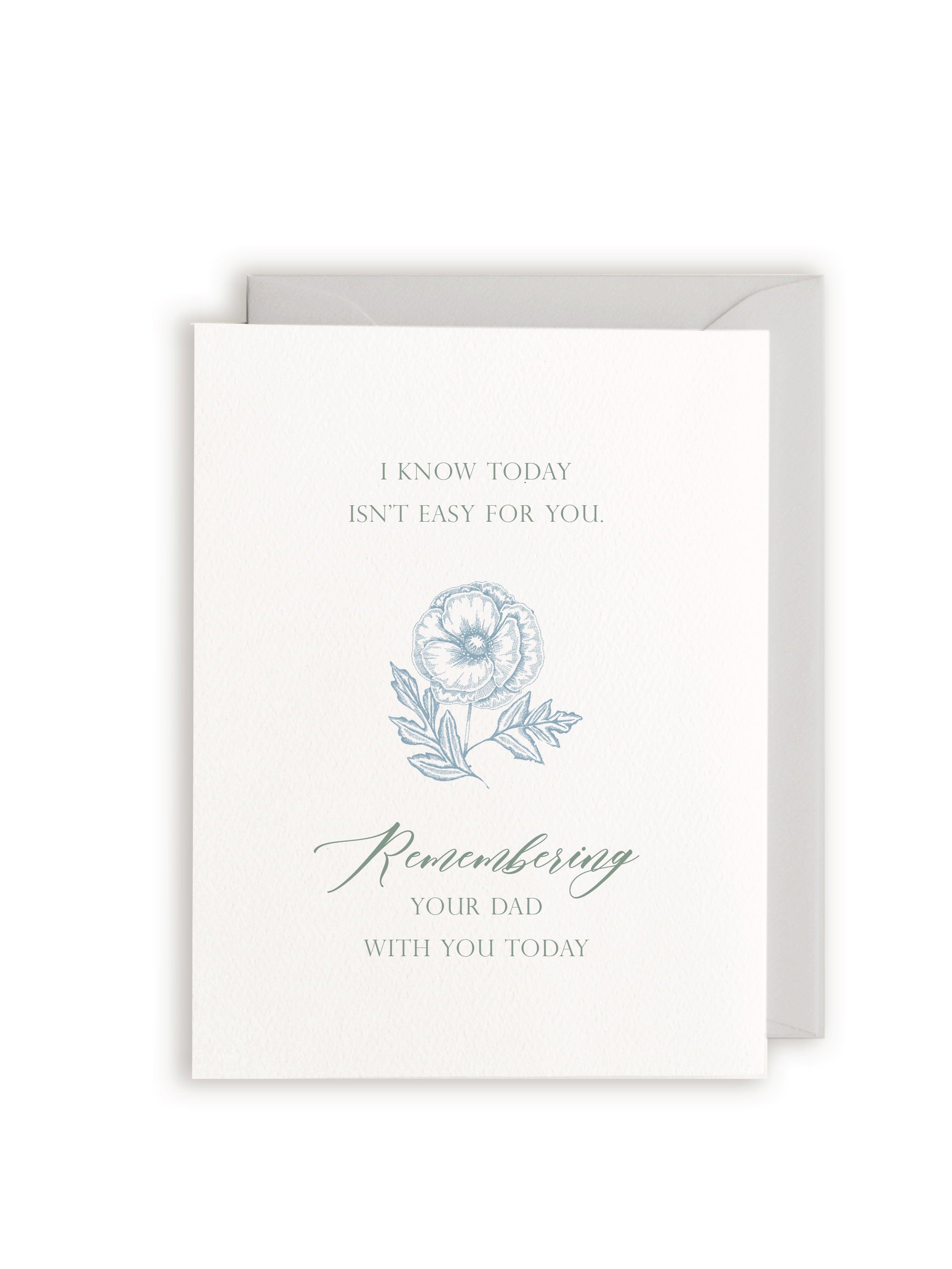 Remembering Your Dad With You Today Letterpress Greeting Car