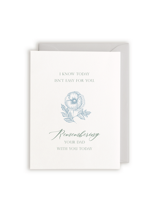 Remembering Your Dad With You Today Letterpress Greeting Car