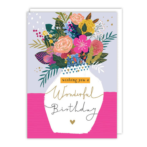 Vase Flowers Birthday Card