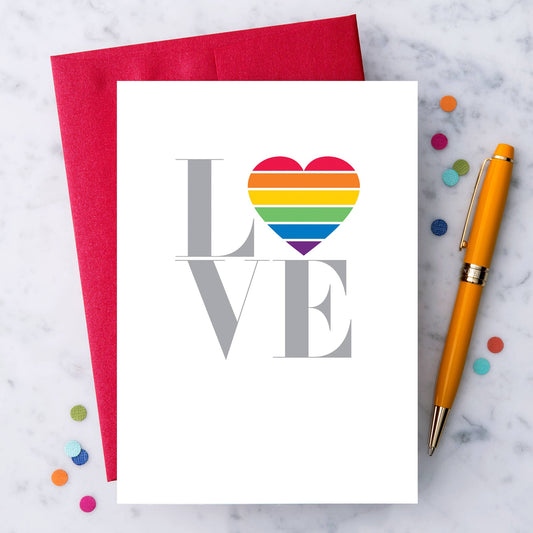 LG01 - "Love - Rainbow Heart" Greeting Card