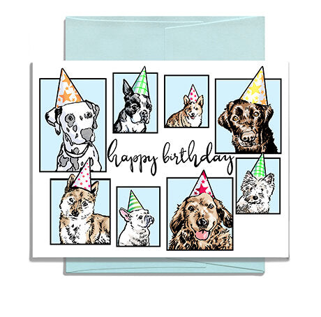 Dogs in Hats Birthday Card