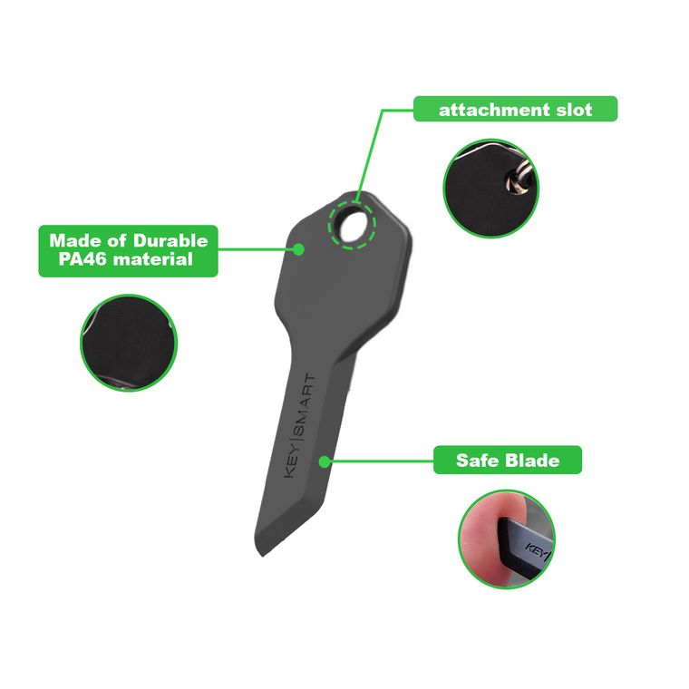 SafeBlade Finger-Friendly Keychain Box Cutter; Black