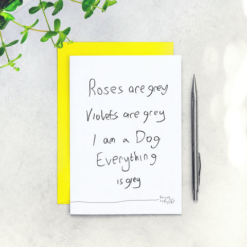 Roses Are Grey Anniversary Card