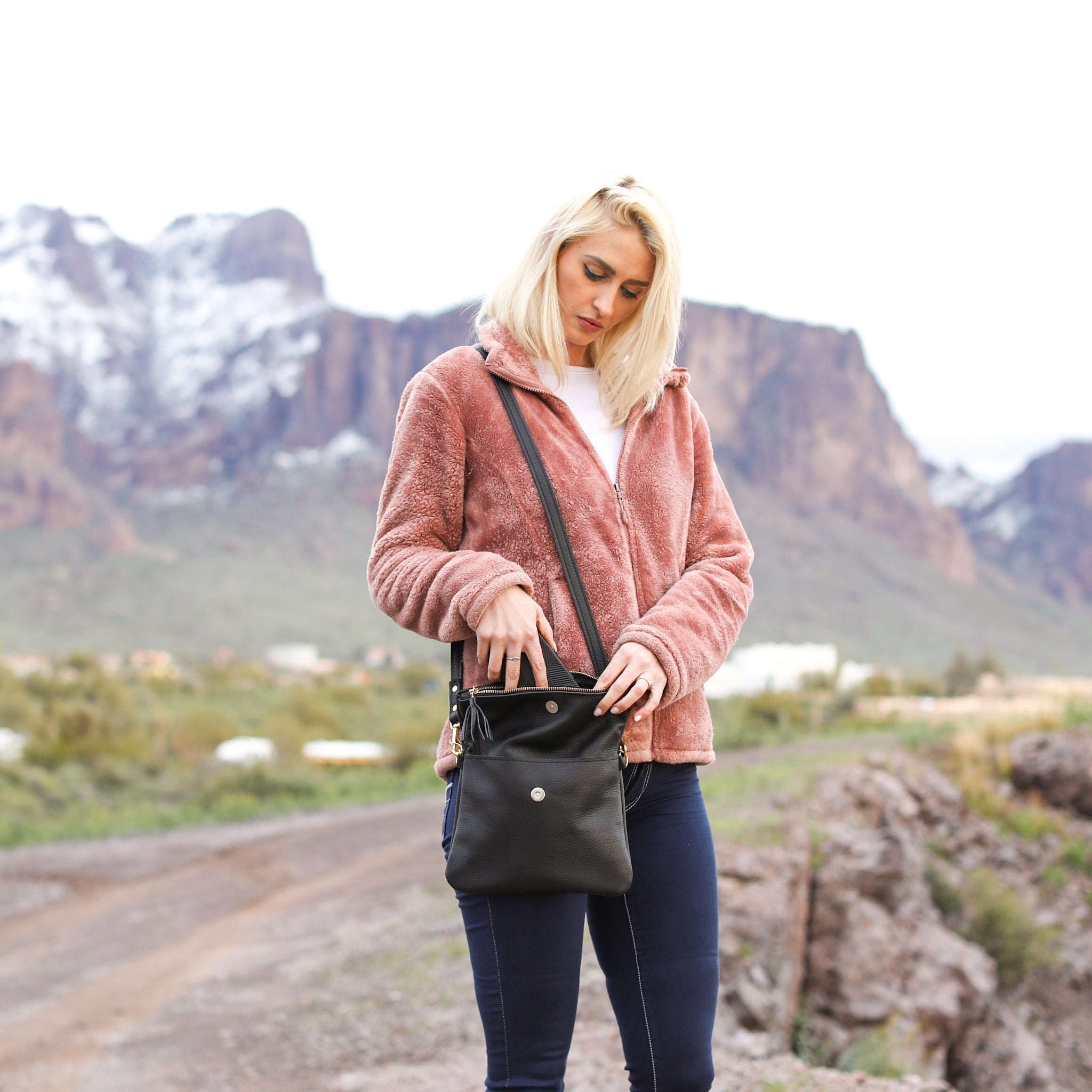 Foldover Crossbody Clutch by Lifetime Leather Co