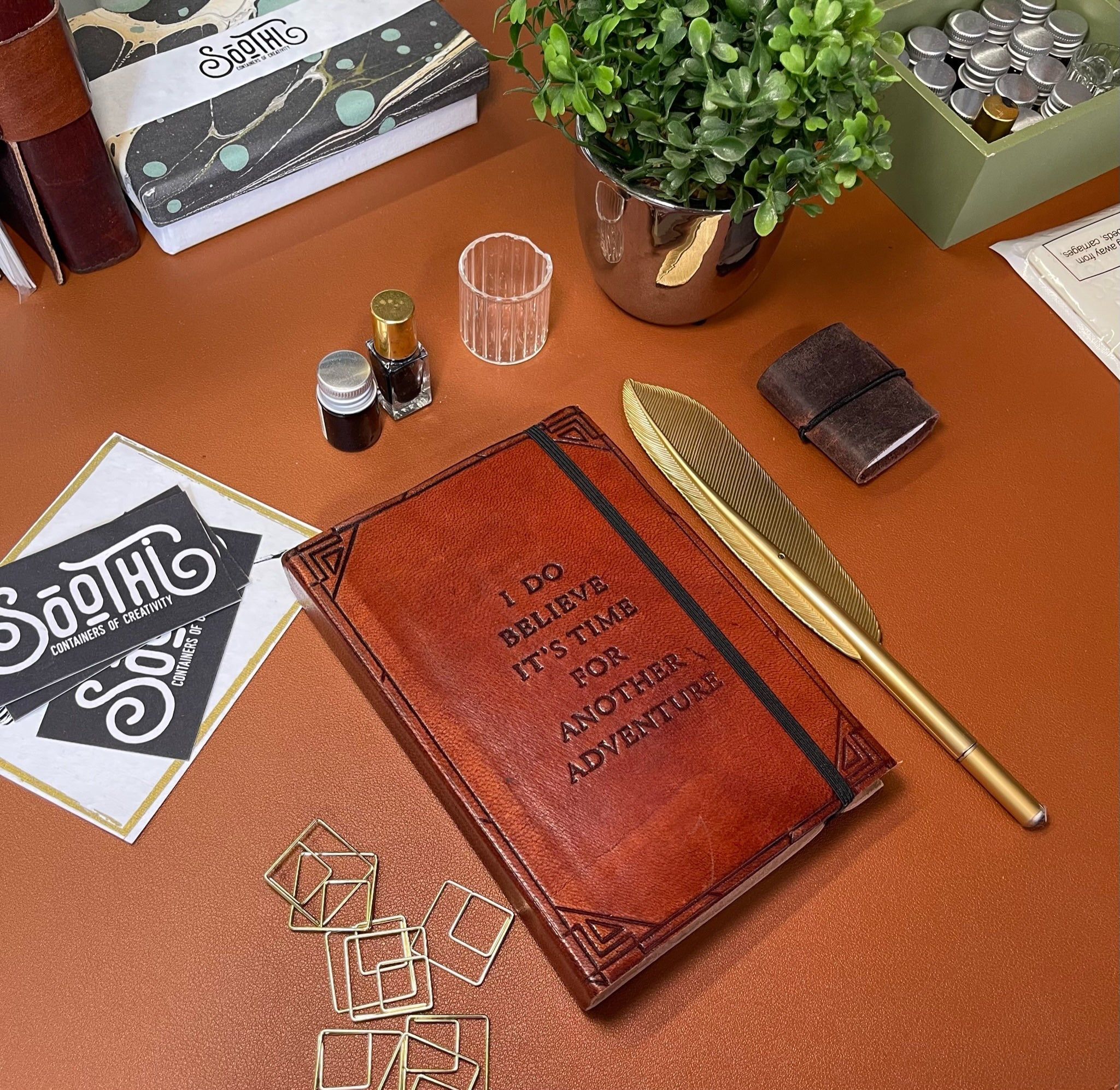 Another Adventure Quote Leather Journal by Soothi