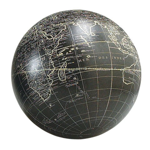 Antique-Style Black Globe Vaugondy, 18cm