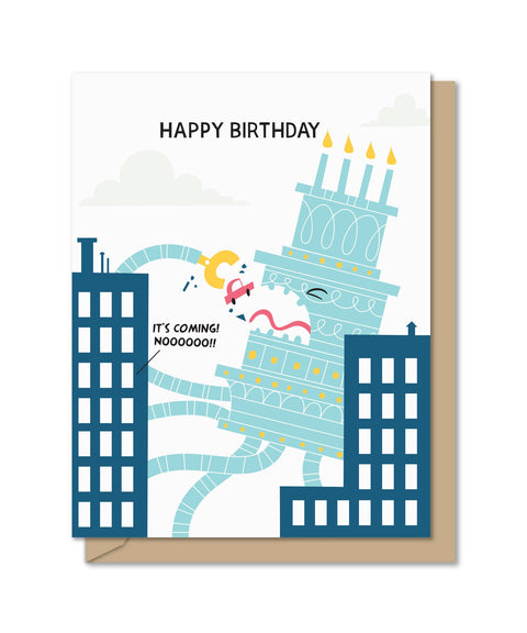 Cakezilla (A2 Birthday Card)