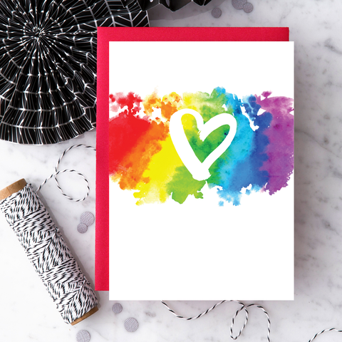 LG38 - "Brush Rainbow Heart" Greeting Card