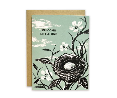 Welcome Little One Nest Greeting Card