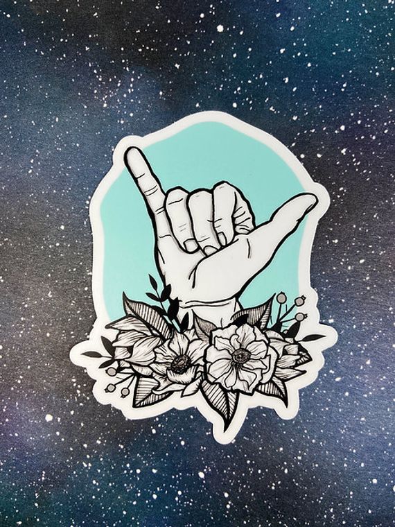 Vinyl Decal - Shaka Hand - Hang Loose