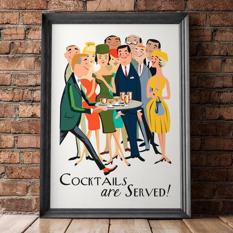 Framed Cocktails Are Served 11 x 14 Print