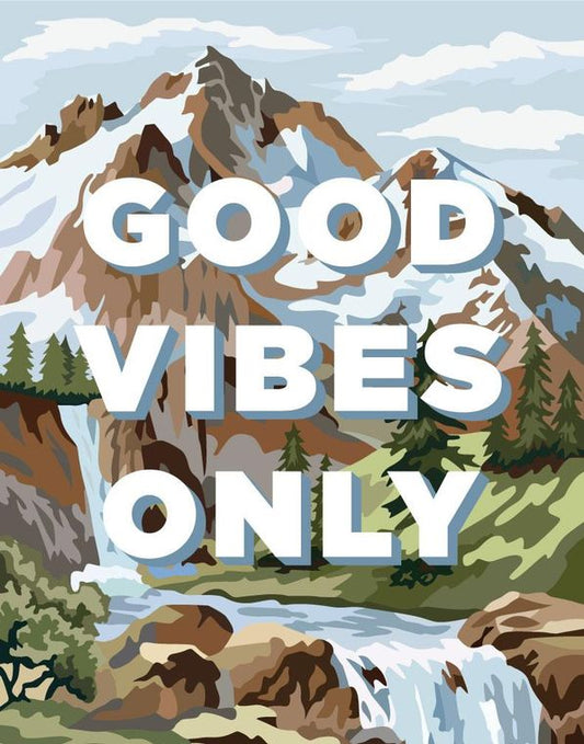 Good Vibes Only Paint By Number Mountain Scene 2.5 x 3.5 Magnet
